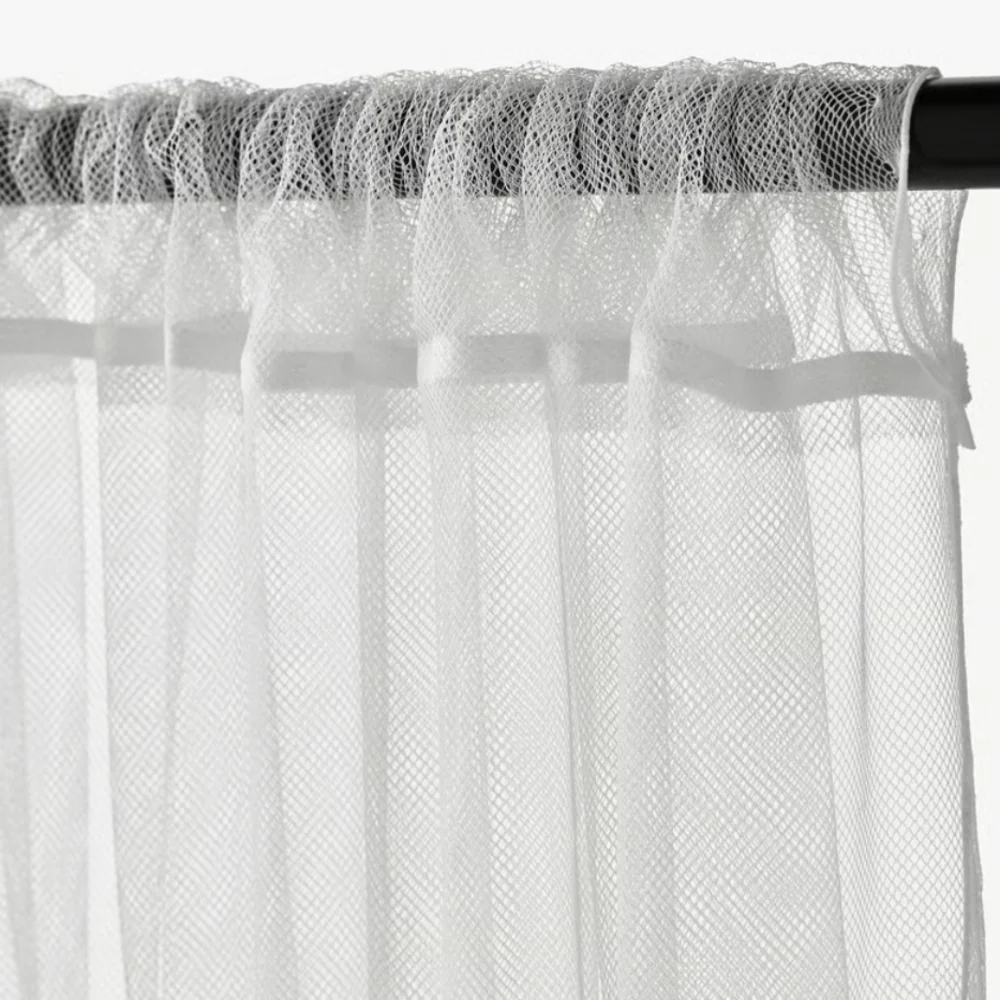 Elegant White Sheer Curtains Two Sets IKEA